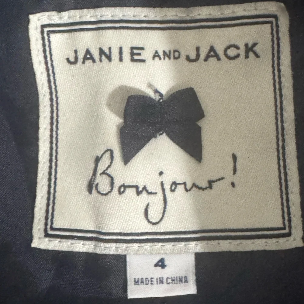 Janie and Jack Navy blue Girls Wool Blend Coat Size 4